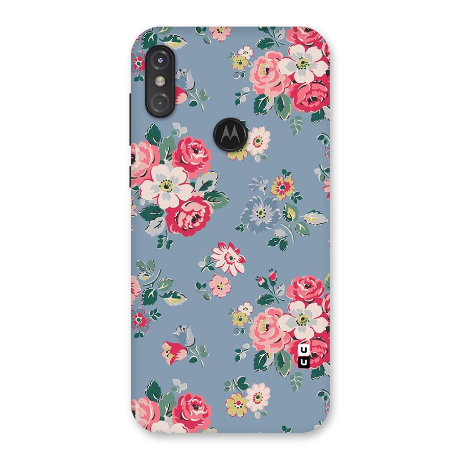 Vintage Flower Pattern Back Case for Motorola One Power