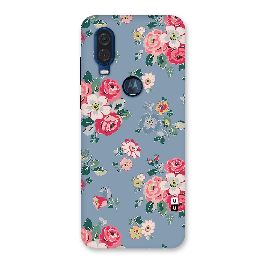 Vintage Flower Pattern Back Case for Motorola One Vision