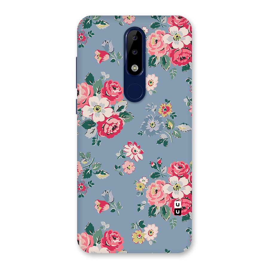 Vintage Flower Pattern Back Case for Nokia 5.1 Plus