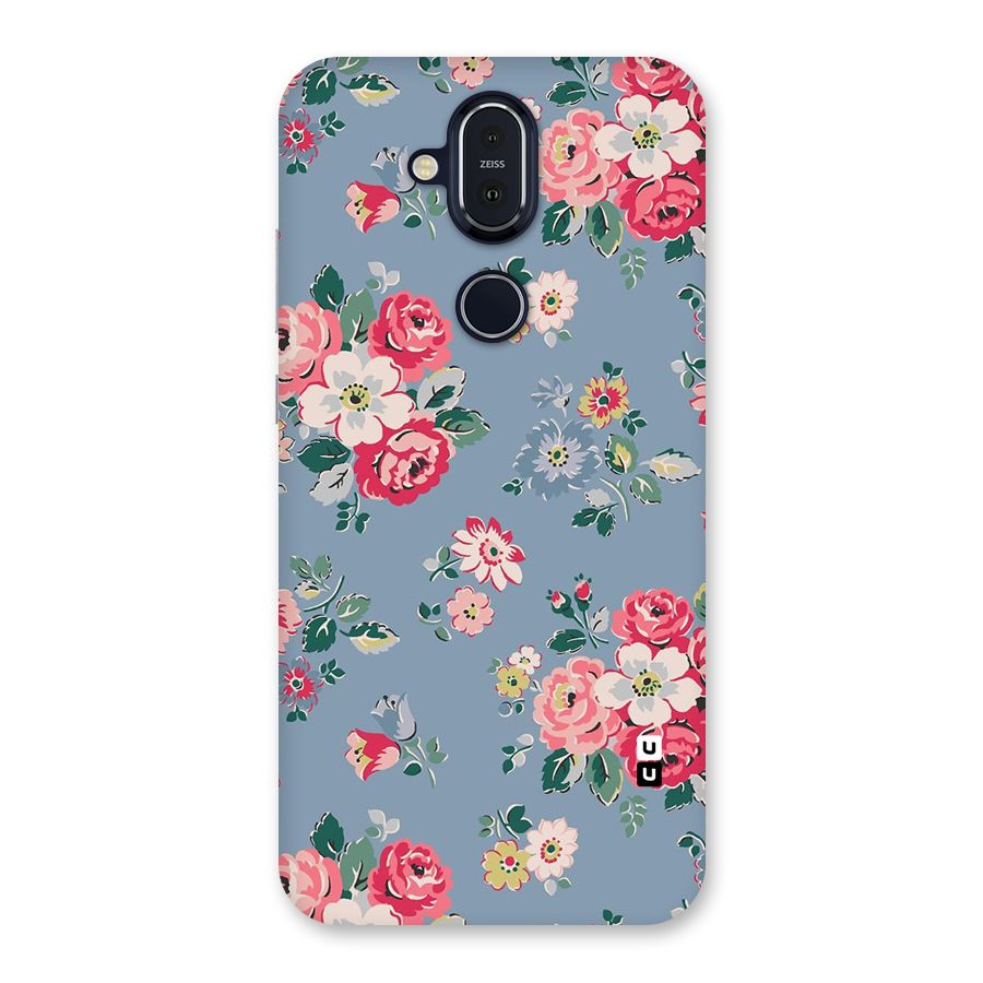 Vintage Flower Pattern Back Case for Nokia 8.1