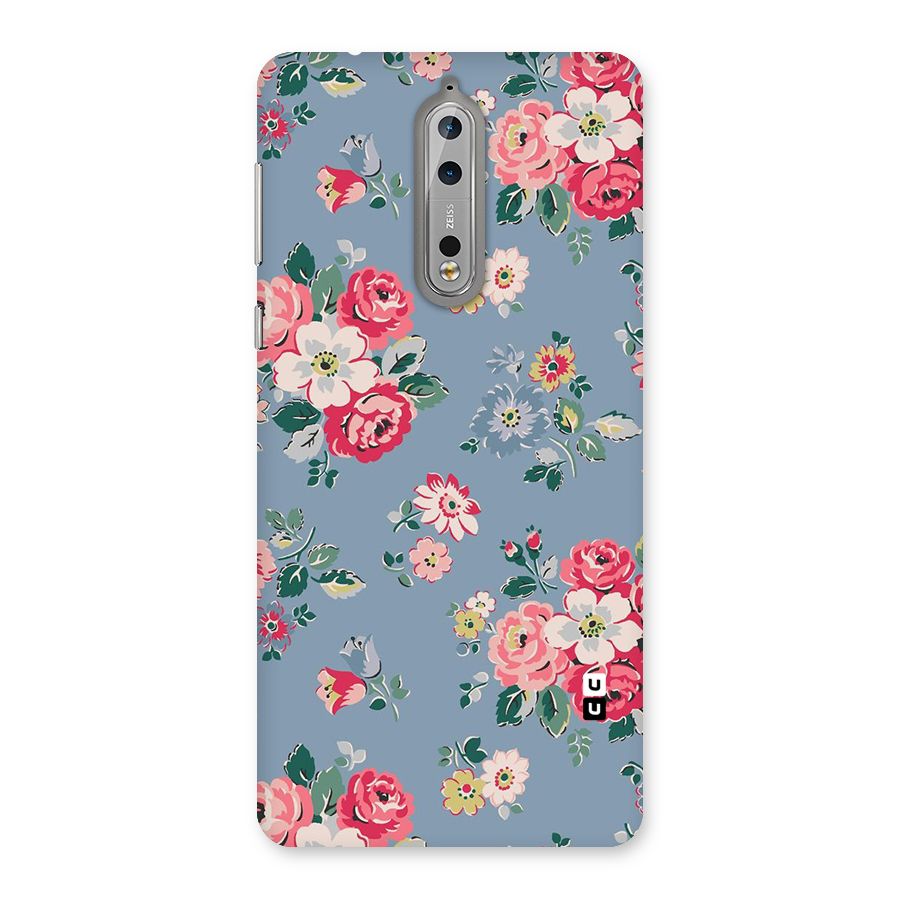 Vintage Flower Pattern Back Case for Nokia 8