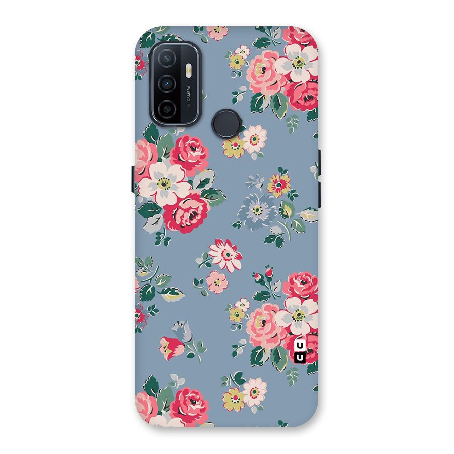 Vintage Flower Pattern Back Case for Oppo A32