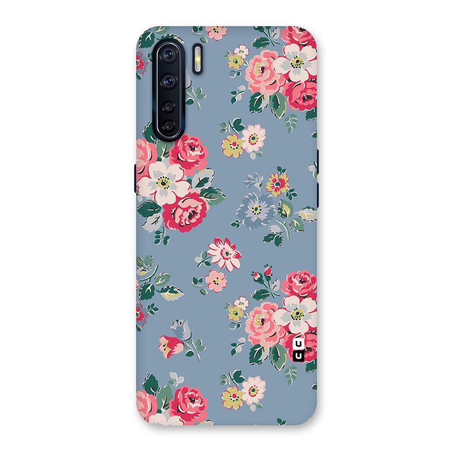 Vintage Flower Pattern Back Case for Oppo F15