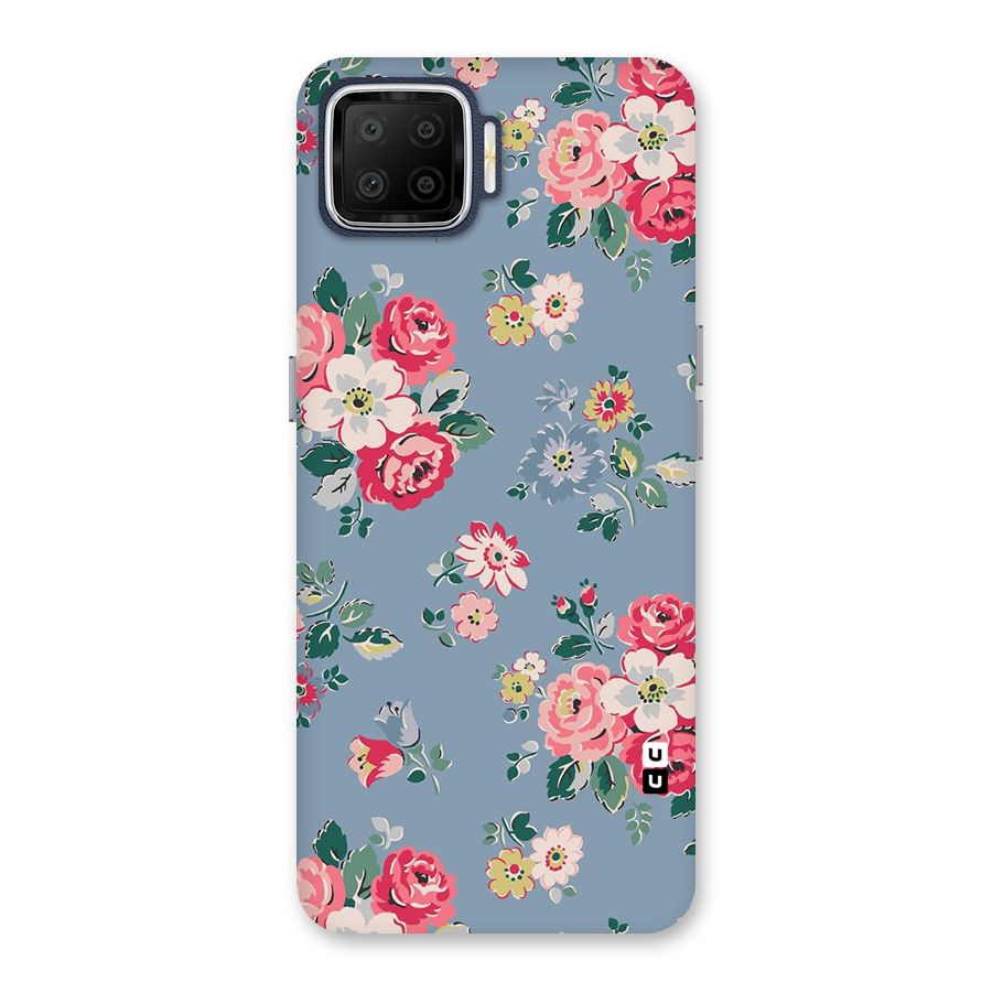 Vintage Flower Pattern Back Case for Oppo F17