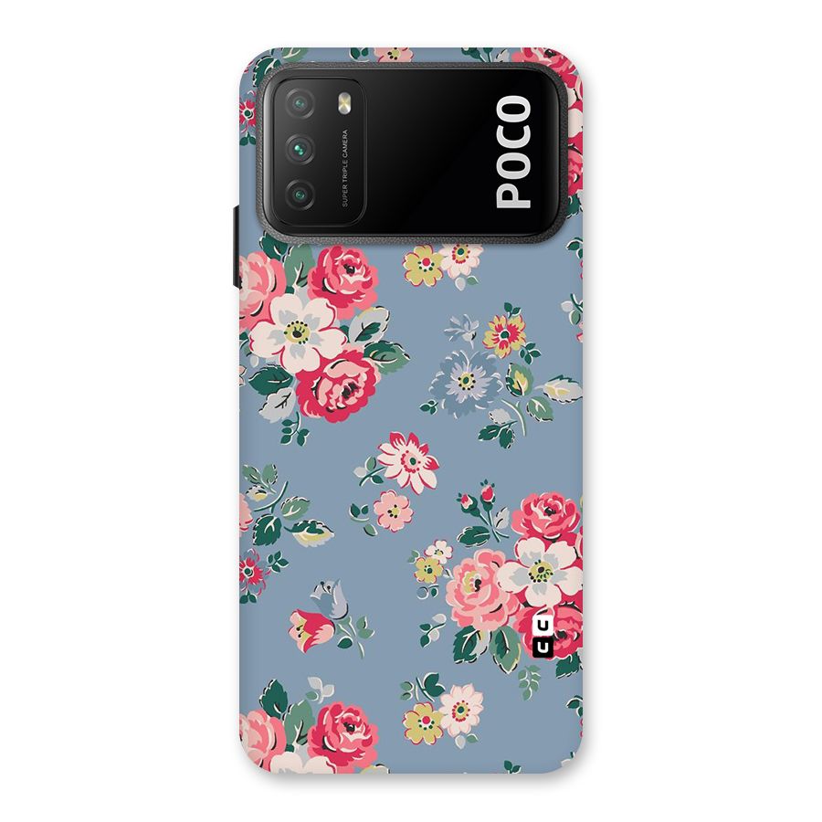 Vintage Flower Pattern Back Case for Poco M3