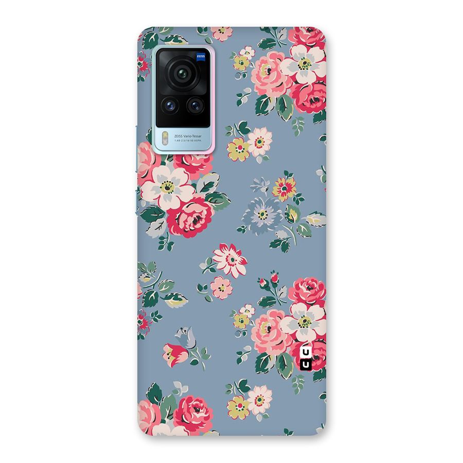 Vintage Flower Pattern Back Case for Vivo X60 Pro