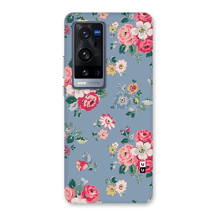 Vintage Flower Pattern Back Case for Vivo X60 Pro Plus