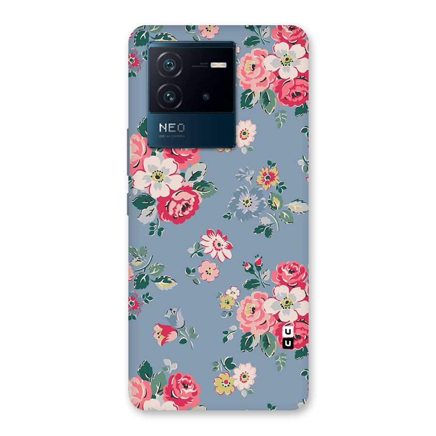 Vintage Flower Pattern Back Case for Vivo iQOO Neo 6 5G