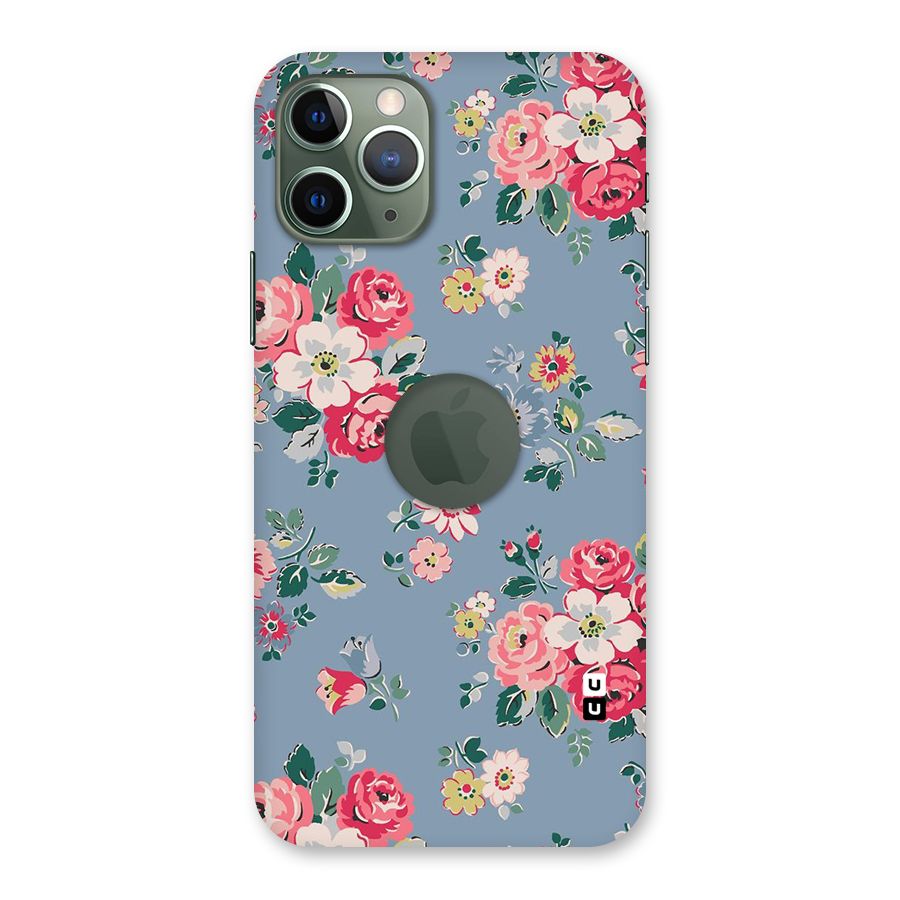 Vintage Flower Pattern Back Case for iPhone 11 Pro Logo  Cut