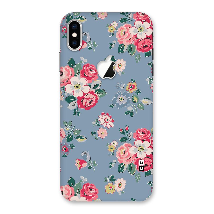 Vintage Flower Pattern Back Case for iPhone XS Max Apple Cut