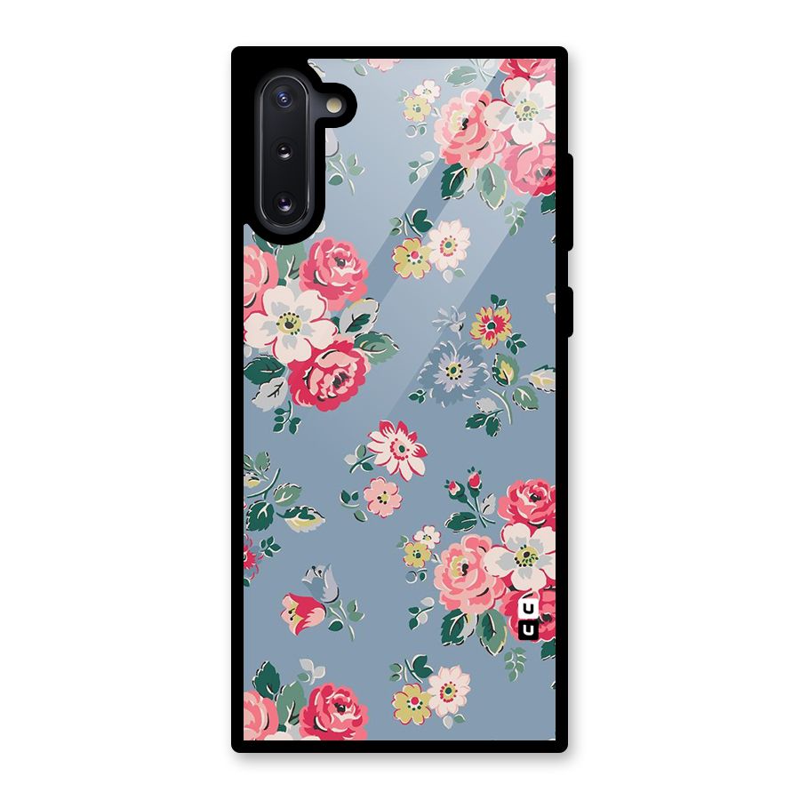 Vintage Flower Pattern Glass Back Case for Galaxy Note 10