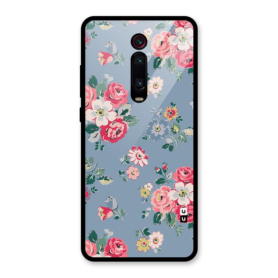 Vintage Flower Pattern Glass Back Case for Redmi K20