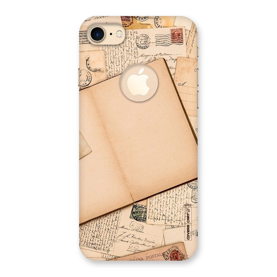 Vintage Journal Back Case for iPhone 7 Logo Cut