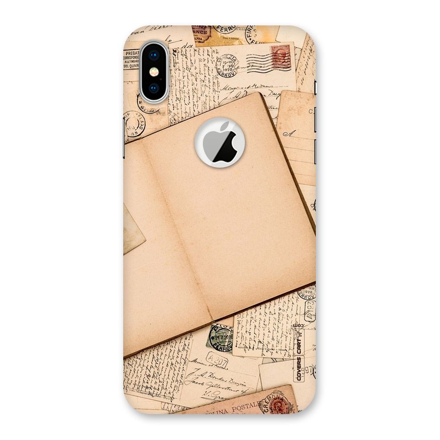 Vintage Journal Back Case for iPhone X Logo Cut