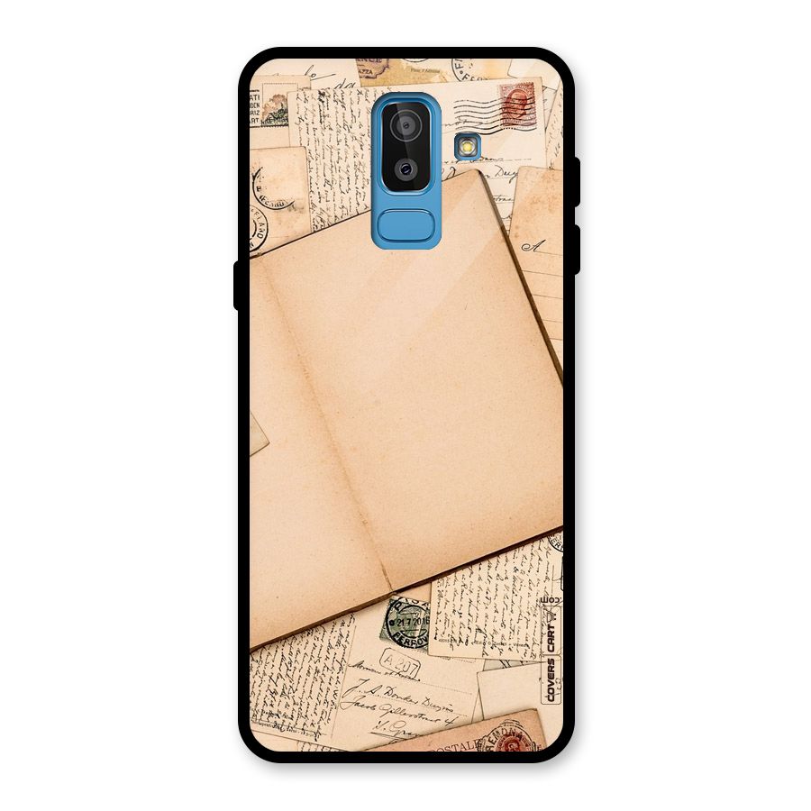 Vintage Journal Glass Back Case for Galaxy J8