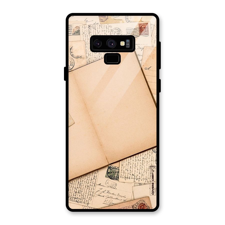 Vintage Journal Glass Back Case for Galaxy Note 9
