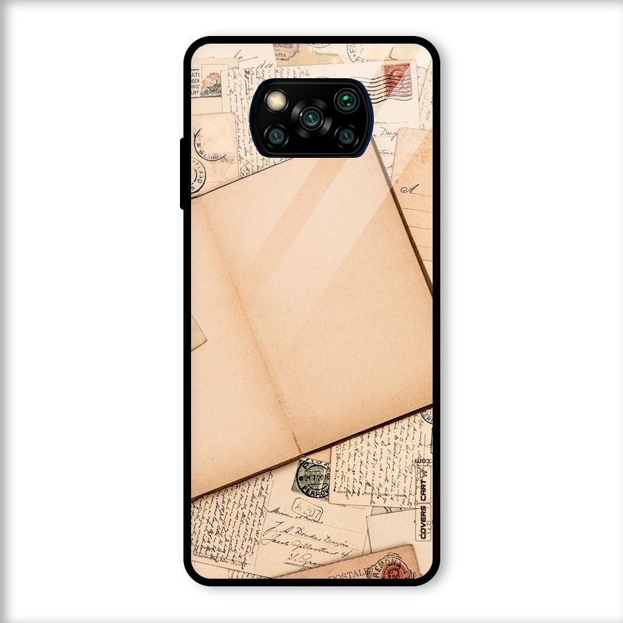 Vintage Journal Glass Back Case for Poco X3