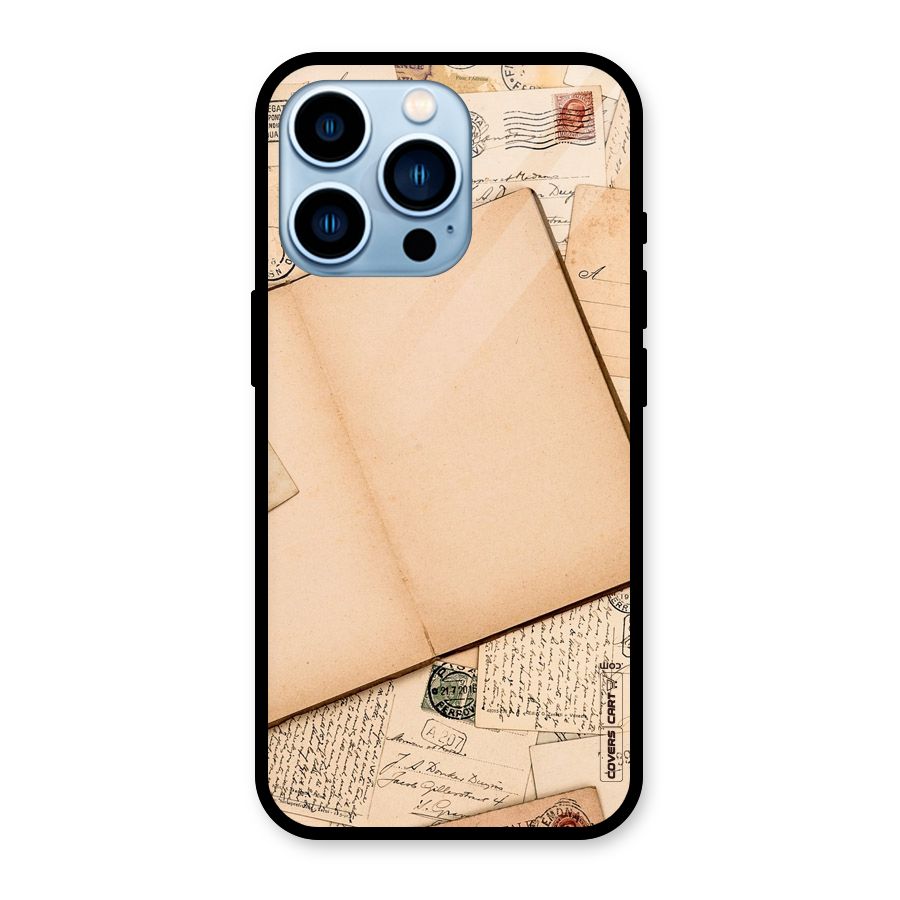 Vintage Journal Glass Back Case for iPhone 13 Pro