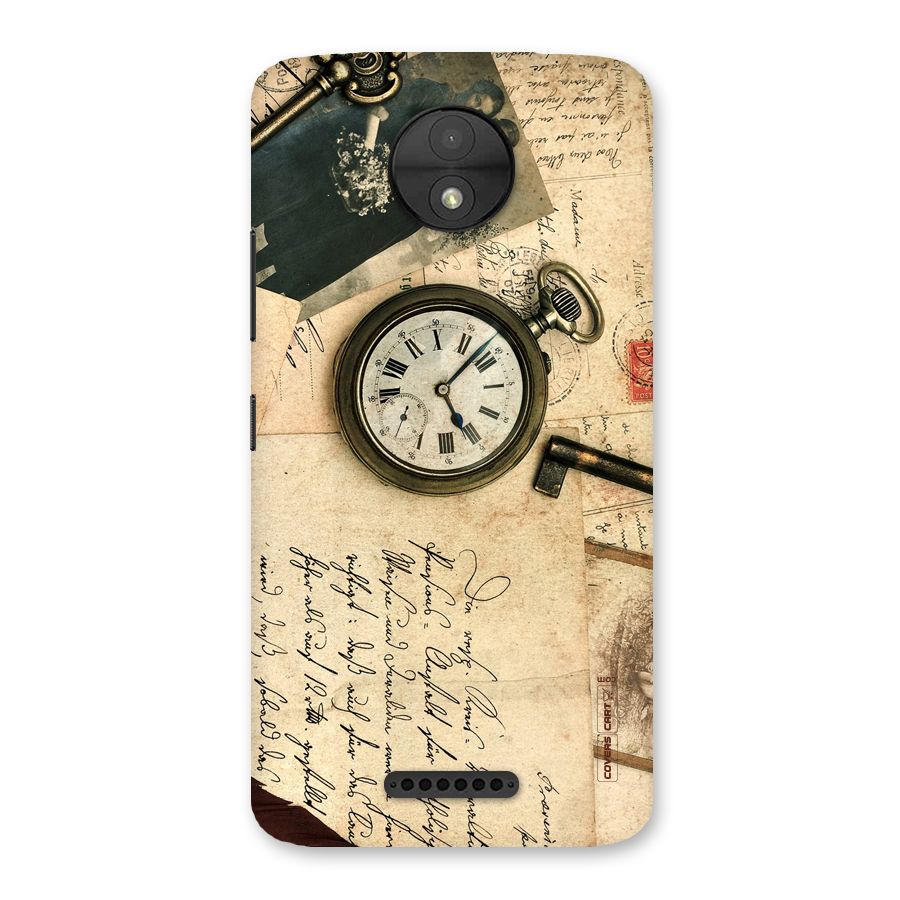 Vintage Key And Compass Back Case for Moto C
