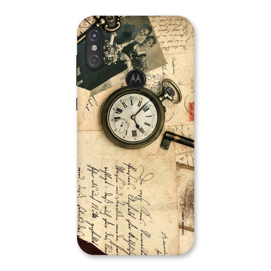 Vintage Key And Compass Back Case for Motorola One Power