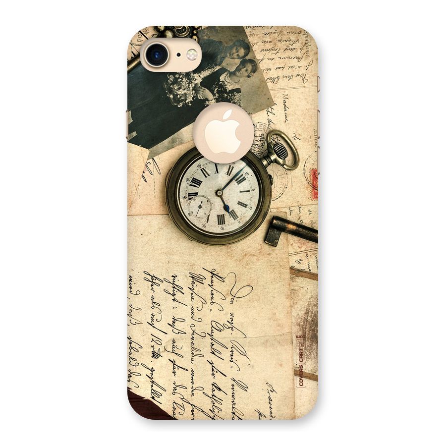 Vintage Key And Compass Back Case for iPhone 8 Logo Cut