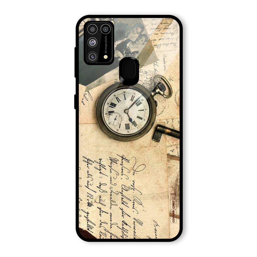 Vintage Key And Compass Glass Back Case for Galaxy F41