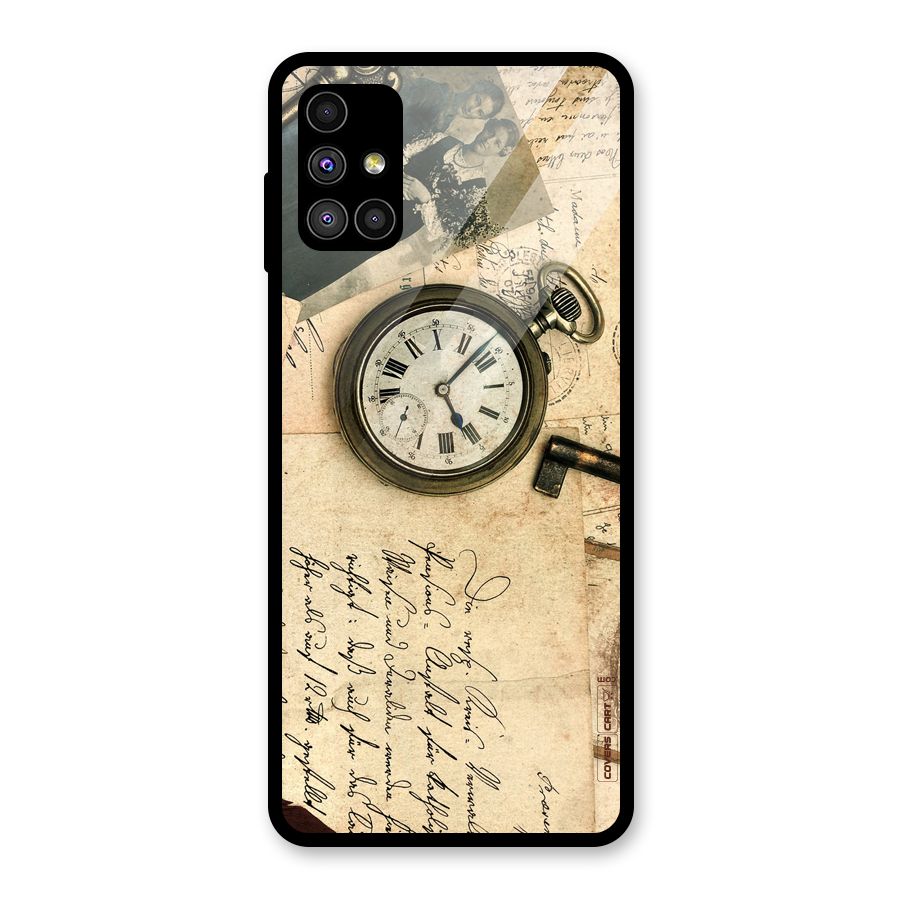 Vintage Key And Compass Glass Back Case for Galaxy M51