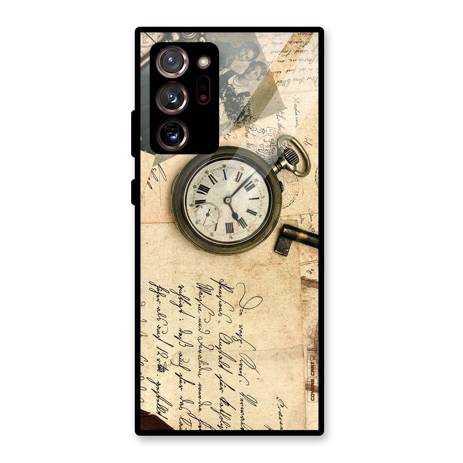 Vintage Key And Compass Glass Back Case for Galaxy Note 20 Ultra