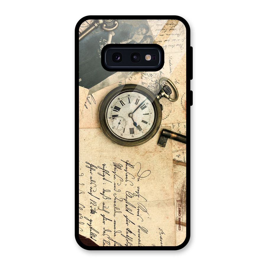 Vintage Key And Compass Glass Back Case for Galaxy S10e