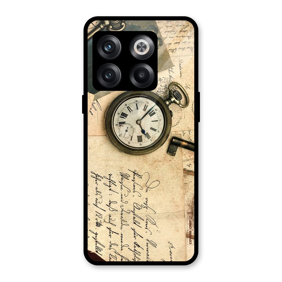 Vintage Key And Compass Glass Back Case for OnePlus 10T