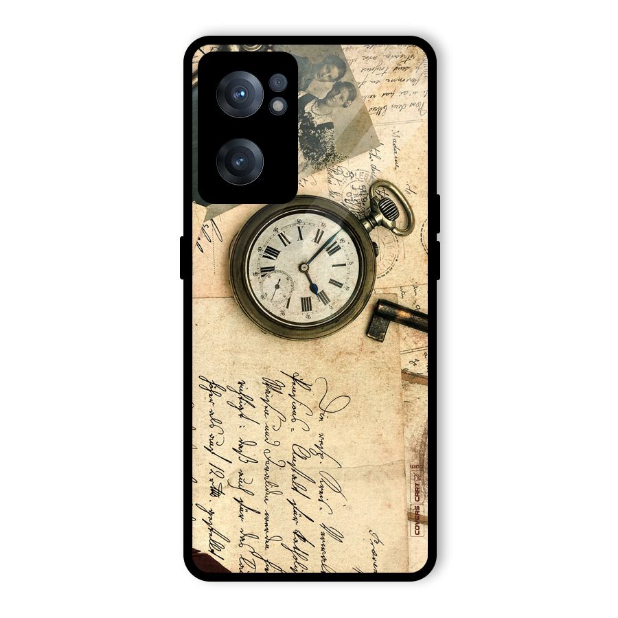 Vintage Key And Compass Glass Back Case for OnePlus Nord CE 2 5G