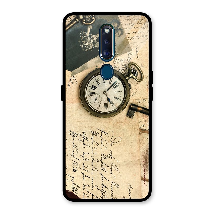 Vintage Key And Compass Glass Back Case for Oppo F11 Pro