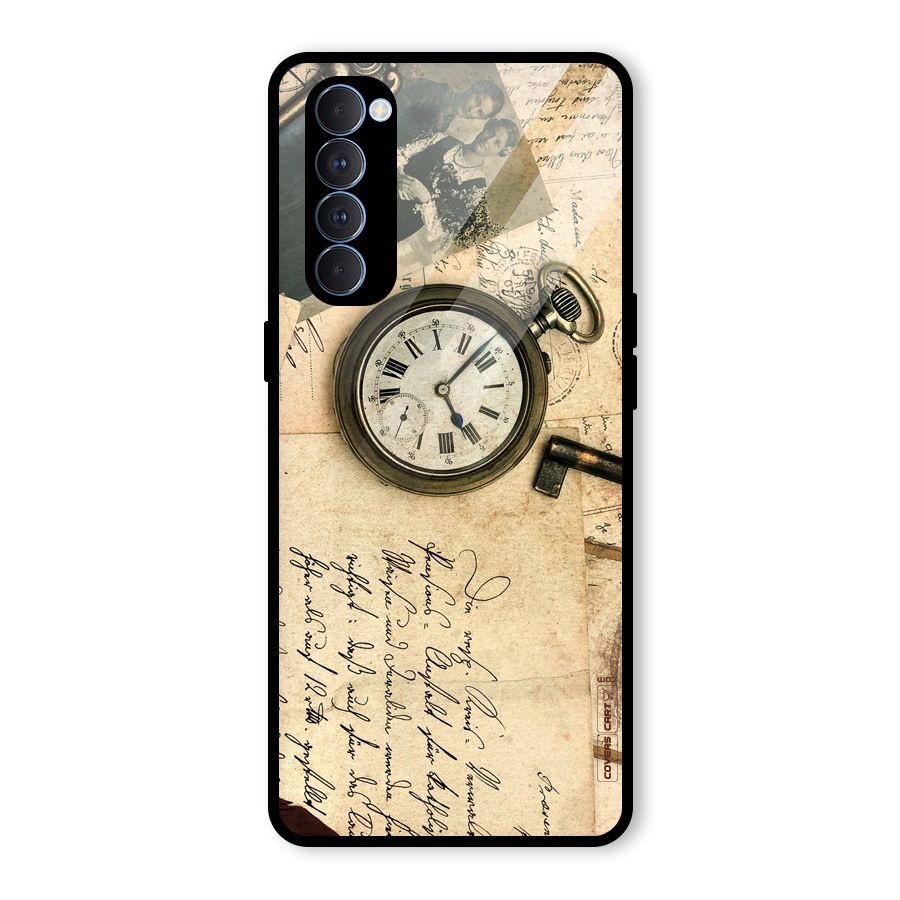 Vintage Key And Compass Glass Back Case for Oppo Reno4 Pro