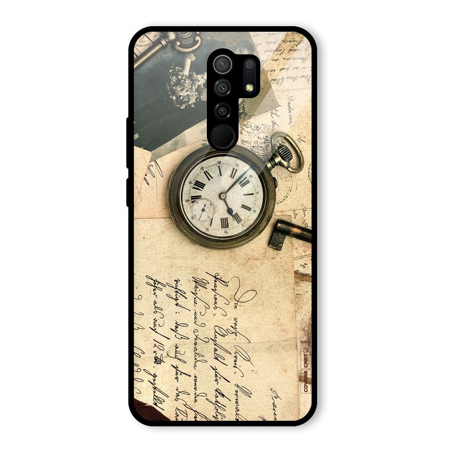 Vintage Key And Compass Glass Back Case for Poco M2