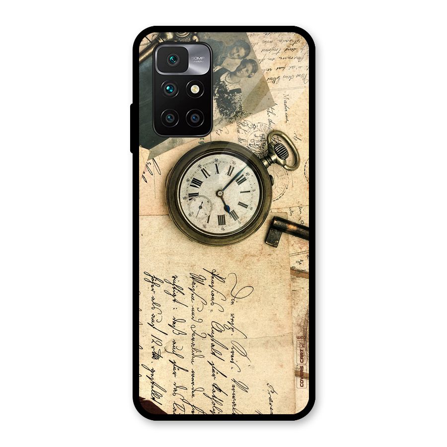 Vintage Key And Compass Glass Back Case for Redmi 10 Prime