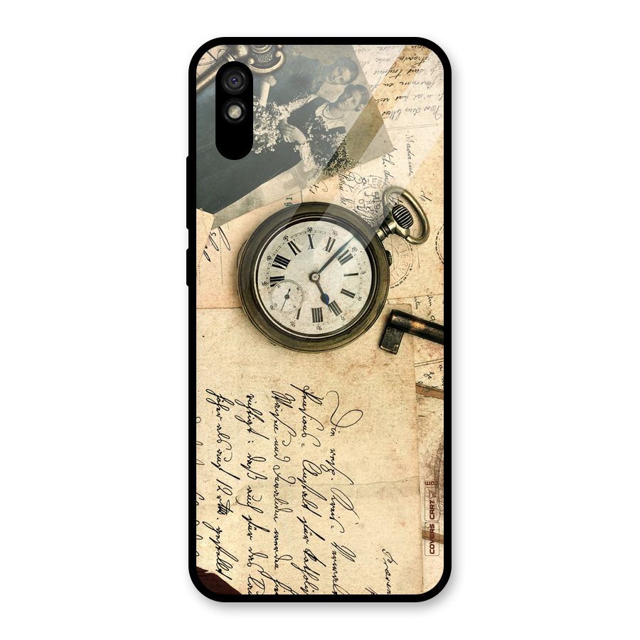 Vintage Key And Compass Glass Back Case for Redmi 9A