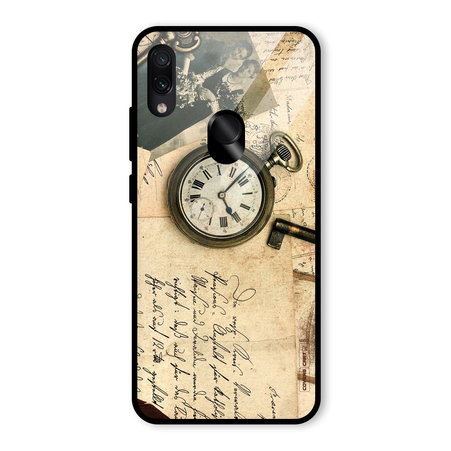 Vintage Key And Compass Glass Back Case for Redmi Note 7
