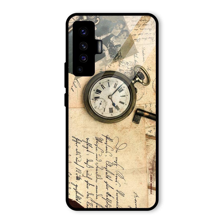Vintage Key And Compass Glass Back Case for Vivo X50