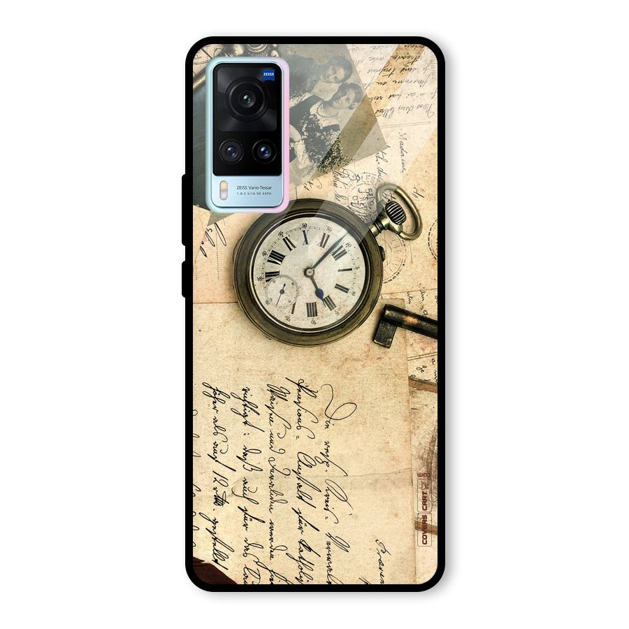 Vintage Key And Compass Glass Back Case for Vivo X60