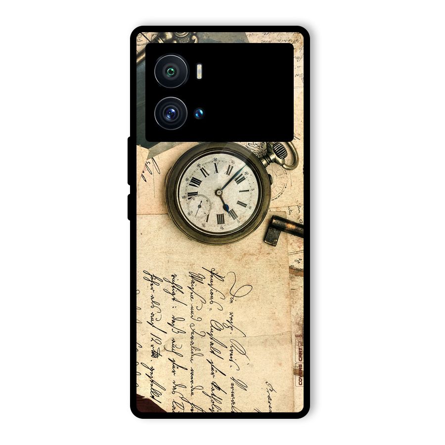 Vintage Key And Compass Glass Back Case for Vivo iQOO 9 Pro