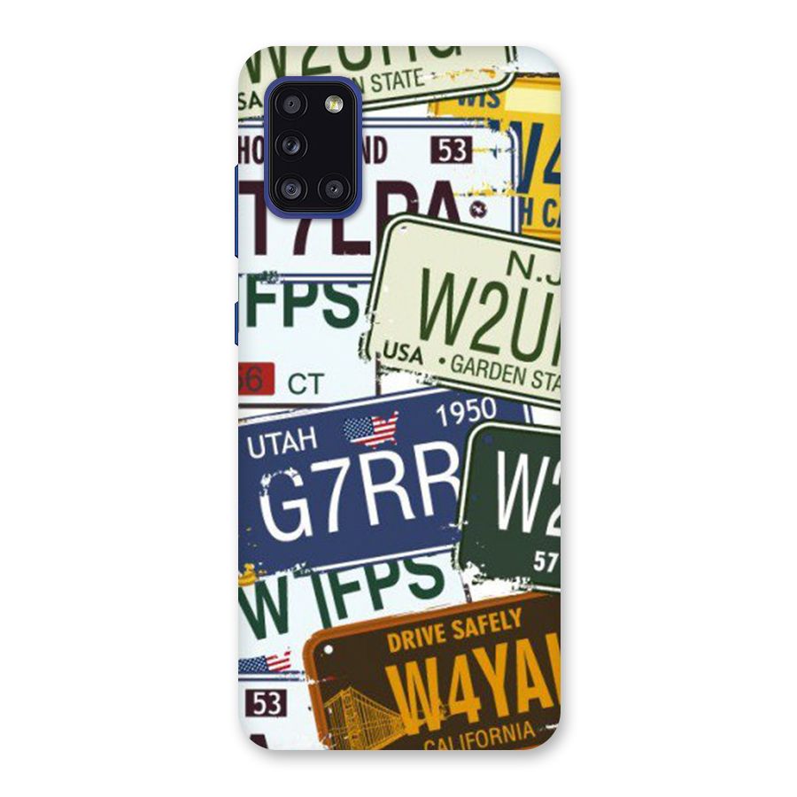 Vintage License Plates Back Case for Galaxy A31