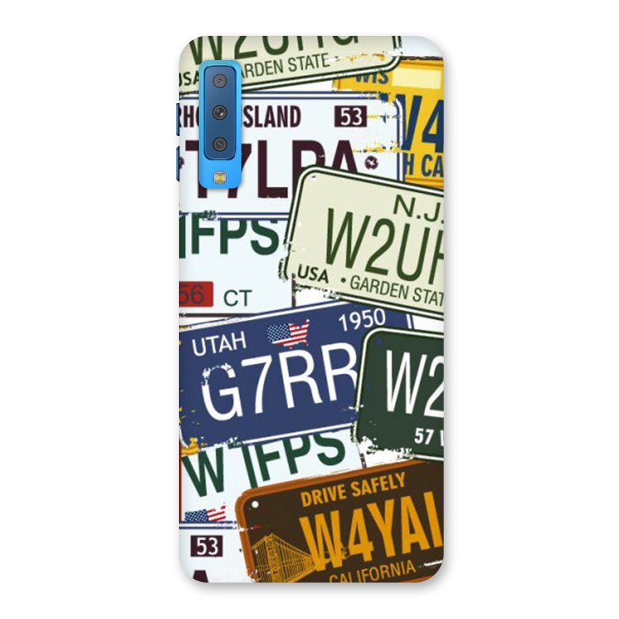 Vintage License Plates Back Case for Galaxy A7 (2018)