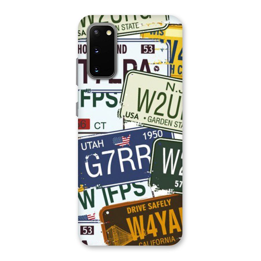 Vintage License Plates Back Case for Galaxy S20