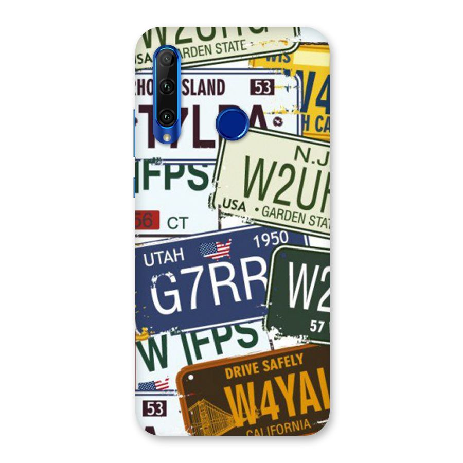 Vintage License Plates Back Case for Honor 20i