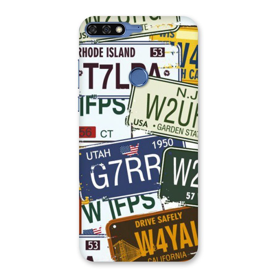 Vintage License Plates Back Case for Honor 7C