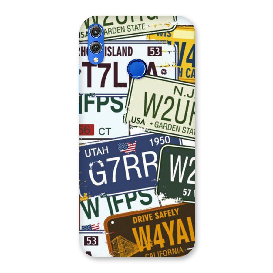 Vintage License Plates Back Case for Honor 8X