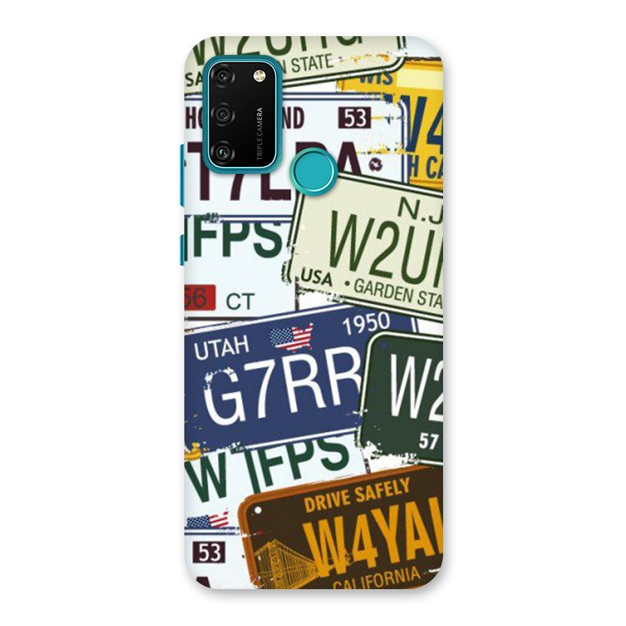 Vintage License Plates Back Case for Honor 9A