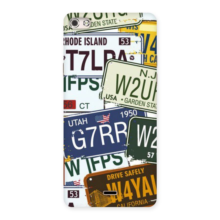 Vintage License Plates Back Case for Micromax Canvas Silver 5