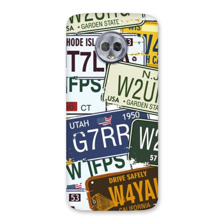 Vintage License Plates Back Case for Moto G6