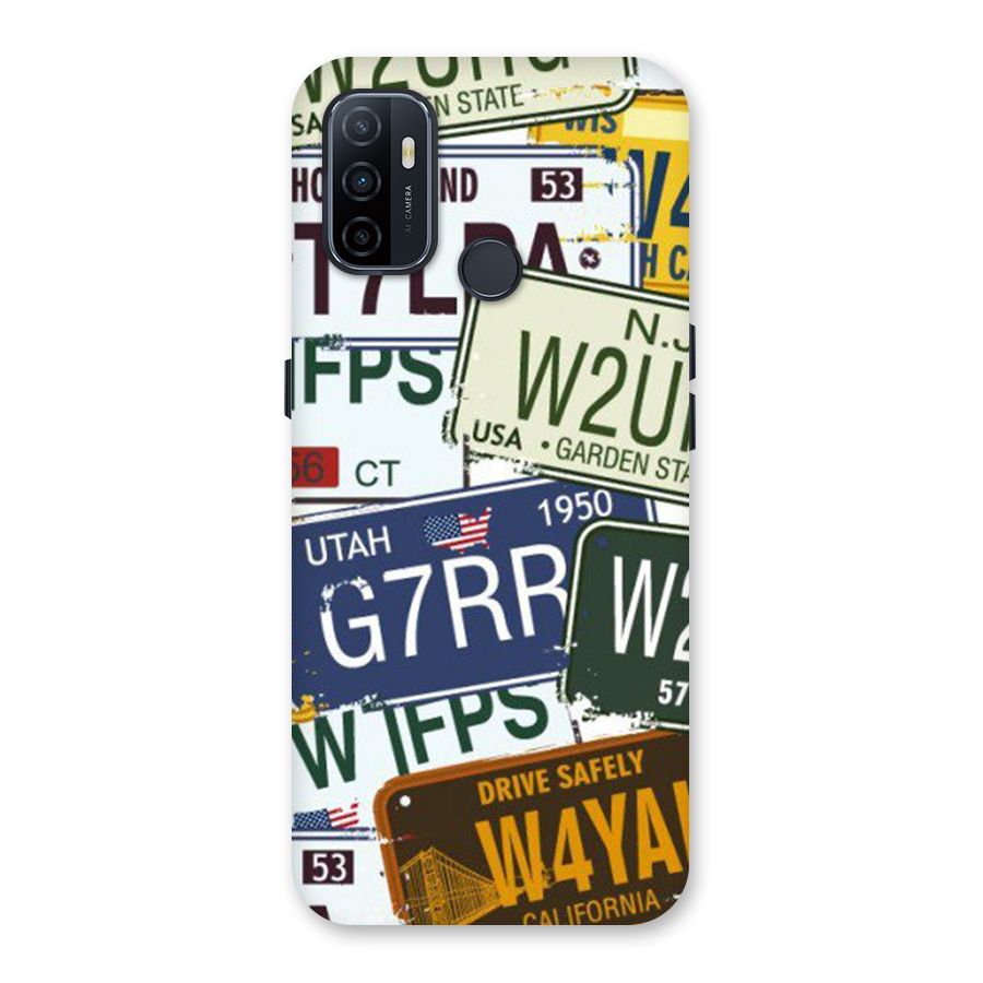 Vintage License Plates Back Case for Oppo A53